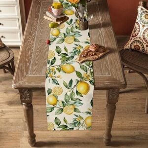 Lemon Print Table Runner